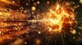 Explosive Nuclear Fission Reaction Displaying Intense Energy Release and Particle Scattering Royalty Free Stock Photo