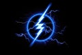 Dramatic depiction of a lightning bolt striking on a deep black background. Perfect for energy, power, and intensity-the