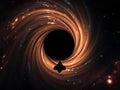 Spacecraft Facing the Event Horizon of a Black Hole Royalty Free Stock Photo