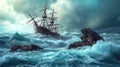 Dramatic Descent: Sinking Sailing Ship Battles Ocean\'s Unforgiving Depths