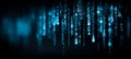 Dramatic Digital Binary Data Cascade, Blue Screen Cyber Streamer Wallpaper Representing Code Flow Royalty Free Stock Photo