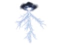 A dramatic display of nature\'s power: lightning strike from dark cloud Royalty Free Stock Photo