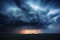 Dramatic Dusk: Dark Thunderstorm Clouds with Textured Layers