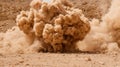 Dramatic dust explosion in desert landscape Royalty Free Stock Photo