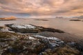 An dramatic early morning seascape photographed at sunrise Royalty Free Stock Photo