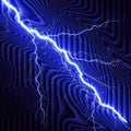 Electric Lightning Strike Over Abstract Dark Blue Pattern Background Image Royalty Free Stock Photo