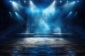 Dramatic Empty Stage with Stairs and Spotlights