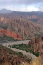 Dramatic escarpment at Tupiza, Bolivia. Royalty Free Stock Photo