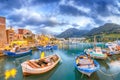 Dramatic evening cityscape of Castellammare del Golfo town