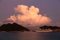 Dramatic evening at Philipsburg Sint Maarten Royalty Free Stock Photo