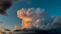Dramatic evening sky with accumulation of various clouds Royalty Free Stock Photo