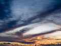 Dramatic evening sky from below