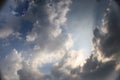 Dramatic Evening Sky with Gray Blue Clouds and Moody Atmosphere Royalty Free Stock Photo