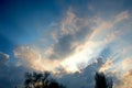 Dramatic Evening Sky with Gray Blue Clouds and Moody Atmosphere Royalty Free Stock Photo