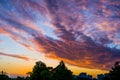 Dramatic evening sky at sunset over cityscape Royalty Free Stock Photo