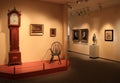 Dramatic example of portraits and furnishings in one exhibit, Peabody Essex Museum, Salem, Mass, 2017