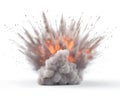 Dramatic Explosion Dust Cloud, Fire and Smoke Burst Good Resolution Stock Photo Royalty Free Stock Photo