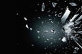 Exploding Glass Shards on a Dark Background Capturing Dynamic Motion and Impact Royalty Free Stock Photo