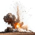 Dramatic Explosion Impact Isolated on White Background Royalty Free Stock Photo