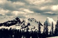 Dramatic Expressic Clouds over a Majestic Mountain Vista Royalty Free Stock Photo