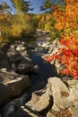 Dramatic fall foliage along Baker River, Warren, New Hampshire,