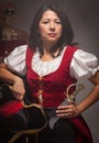 Dramatic Female Pirate Scene Royalty Free Stock Photo