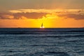 Dramatic fiery orange Hawaiian sunset Royalty Free Stock Photo