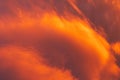 Dramatic fiery sky sunset cloudscape at dusk Royalty Free Stock Photo