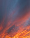 Dramatic fiery sky sunset cloudscape at dusk