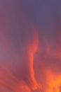 Dramatic fiery sky sunset cloudscape at dusk Royalty Free Stock Photo