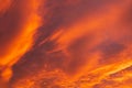 Dramatic fiery sky sunset cloudscape at dusk Royalty Free Stock Photo