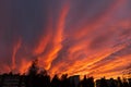 Dramatic fiery sky sunset cloudscape at dusk Royalty Free Stock Photo
