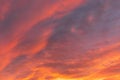 Dramatic fiery sky sunset cloudscape at dusk Royalty Free Stock Photo