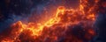 A dramatic fire background with intense flames roaring against a dark night sky, creating a Royalty Free Stock Photo