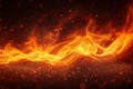 A dramatic fire on a black background, intense and artistic, design theme. Royalty Free Stock Photo