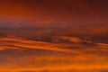 Dramatic fire sky. Fantastic golden sunset background. Abstract dark red blurred background Royalty Free Stock Photo