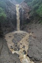 The dramatic flooding and landslides of a waterfall in Pekalongan. Royalty Free Stock Photo