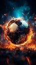 Dramatic focus, net ripples, soccer ball celebrates goal in electrifying stadium