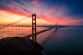 Dramatic Golden Gate Bridge sunrise Royalty Free Stock Photo