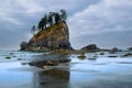 Dramatic and gorgeous sea stack at Second Beach of Olympic National Park Royalty Free Stock Photo