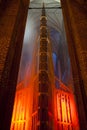 Dramatic gothic church interior. Royalty Free Stock Photo