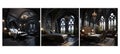 dramatic gothic guest room interior design ai generated