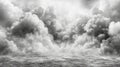Dramatic grayscale cloudscape over a desolate land Royalty Free Stock Photo