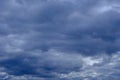 Dramatic high deep blue sky with fluffy clouds Royalty Free Stock Photo