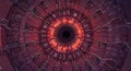 The glowing red core of a particle collider ring Royalty Free Stock Photo