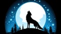 Dramatic Werewolf Howling at the Moon Scene Royalty Free Stock Photo