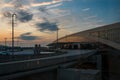 Dramatic image of Atlanta international airport at sunrise early morning during corona virus