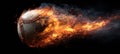 Fiery Baseball Breaking Through Invisible Barrier with Explosive Embers Royalty Free Stock Photo
