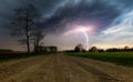 Thunderous Spectacle Over the Countryside Royalty Free Stock Photo