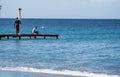 Dramatic image of an eroded pier off the caribbean coast